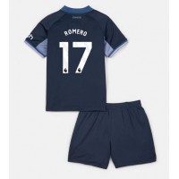 Tottenham Hotspur Cristian Romero #17 Bortadräkt Barn 2023-24 Kortärmad (+ Korta byxor)